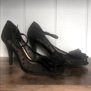 Lulu Townsend Romy sheer polka dot mesh heels